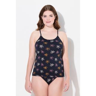 Ulla Popken  Haut, Motif Floral, Encolure Ronde, Bretelles Spaghetti, Coton Bio 