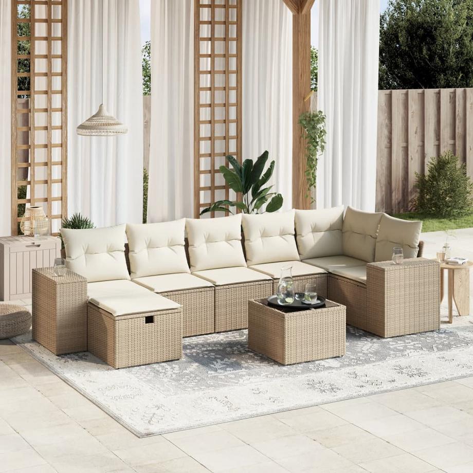 VidaXL Ensemble de canapés de jardin rotin synthétique  