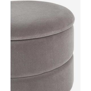 mutoni Tabouret rembourré Pavlina avec espace de rangement gris foncé 38x38cm  