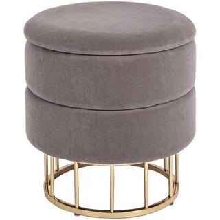 mutoni Tabouret rembourré Pavlina avec espace de rangement gris foncé 38x38cm  