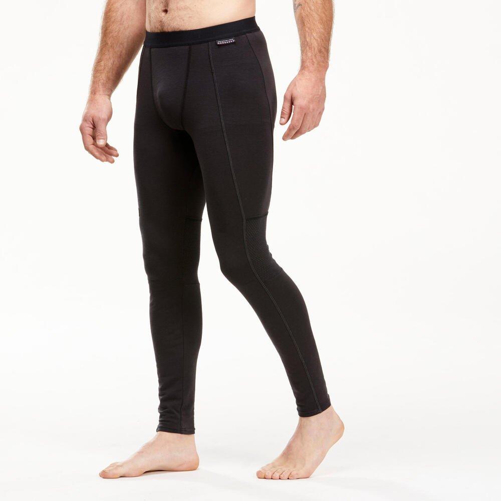 FORCLAZ  Merino Tights Bergtrekking MT500 lange Unterwäsche Herren schwarz 