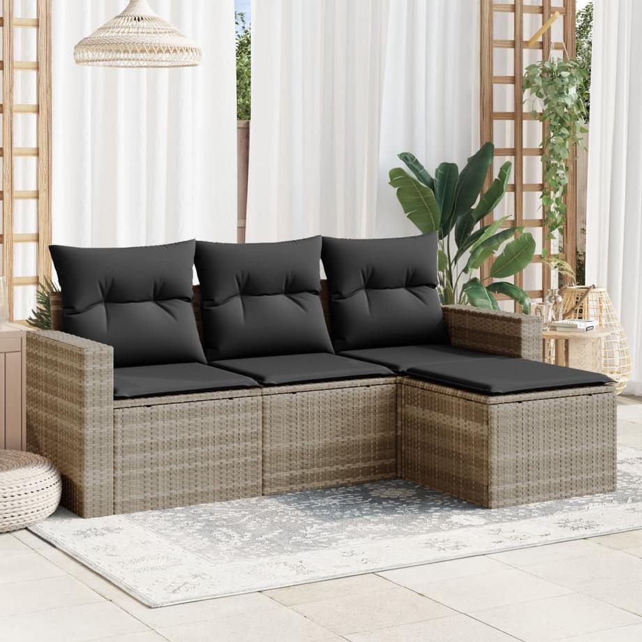 VidaXL Ensemble de canapés de jardin rotin synthétique  
