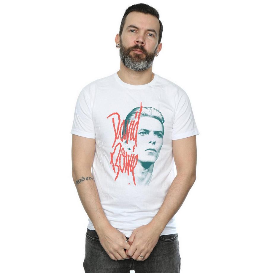 David Bowie T-Shirt Stampata Vestibilità Regolare  