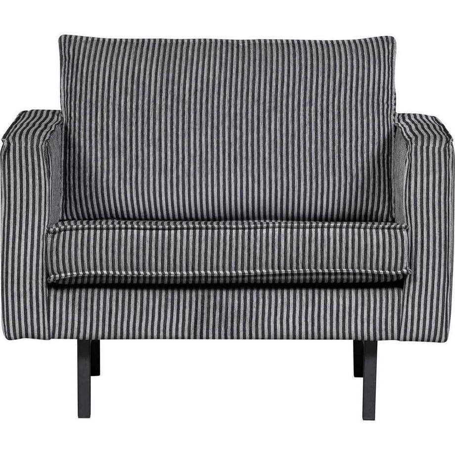 mutoni Fauteuil Rodeo Tissu noir/gris rayé  