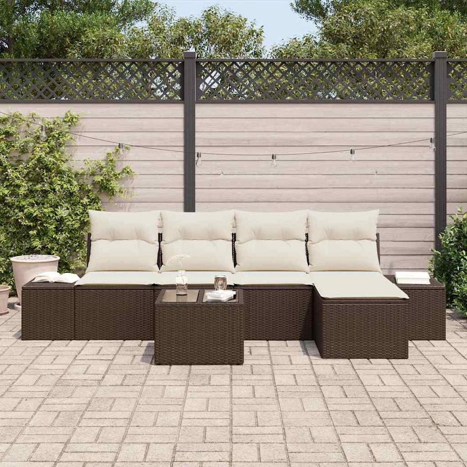 VidaXL Canapé de jardin poly rattan  
