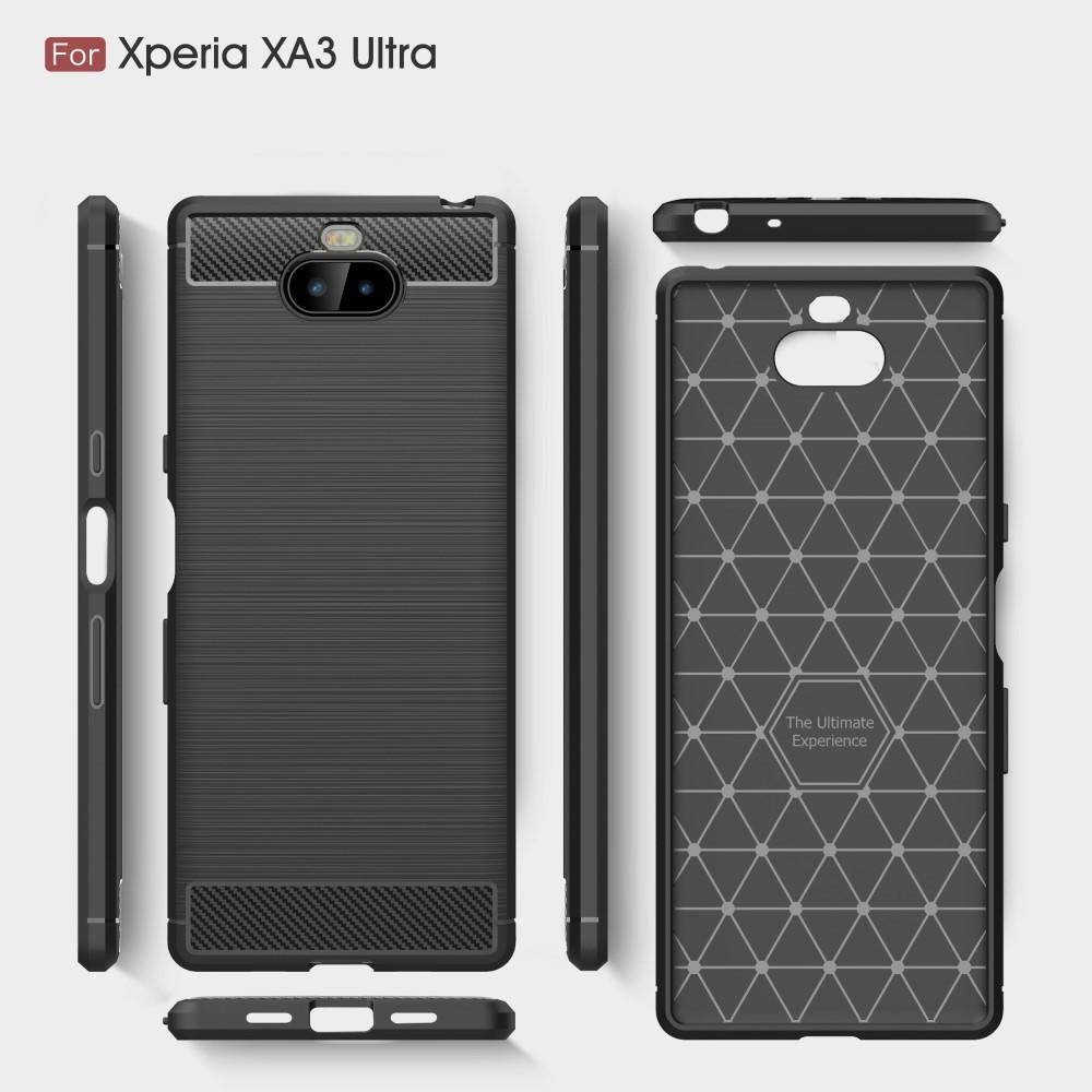 Cover-Discount  Sony Xperia 10 Plus- Silikon Gummi Case Metall Carbon Look 