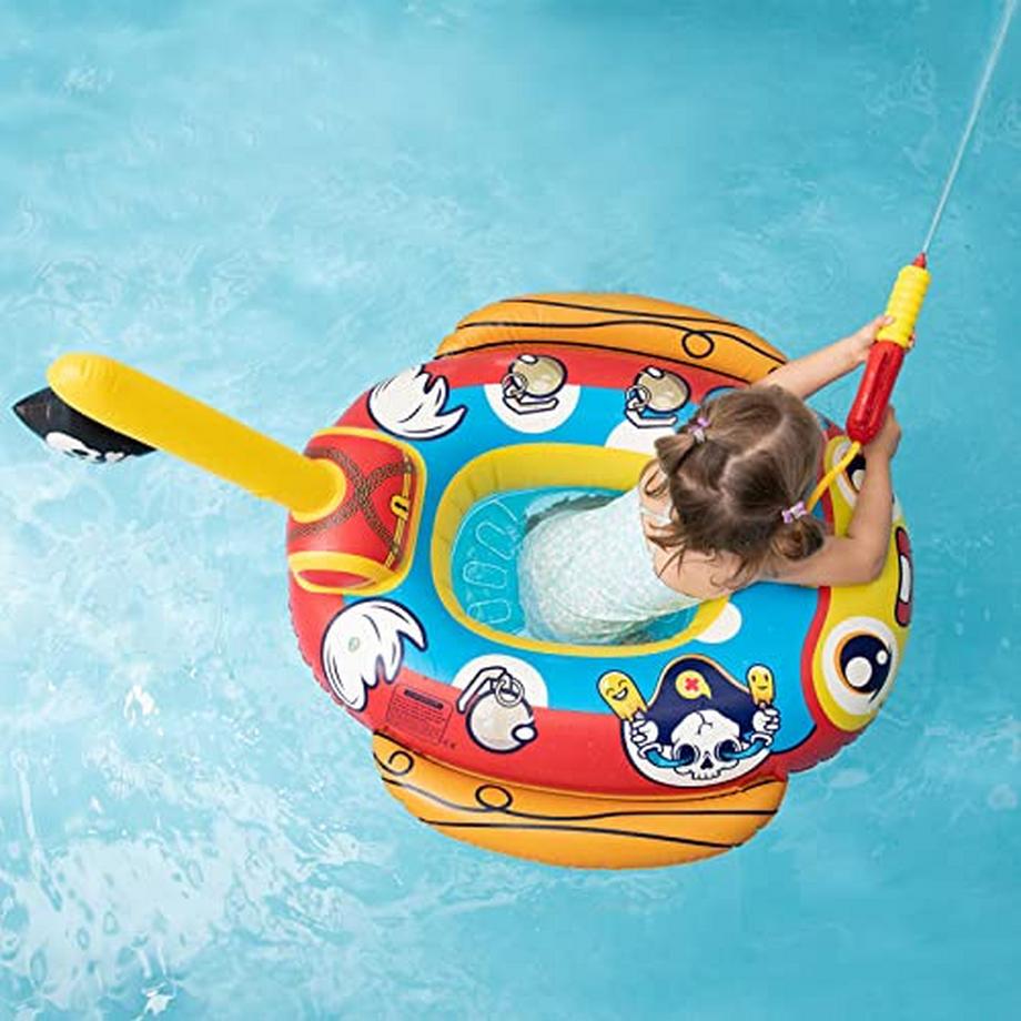Activity-board  Anneau de natation pour enfants avec pistolet à eau, bateau pirate gonflable 