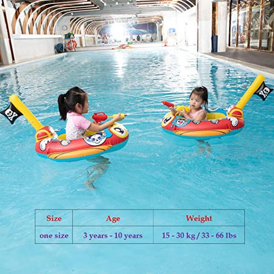 Activity-board  Anneau de natation pour enfants avec pistolet à eau, bateau pirate gonflable 