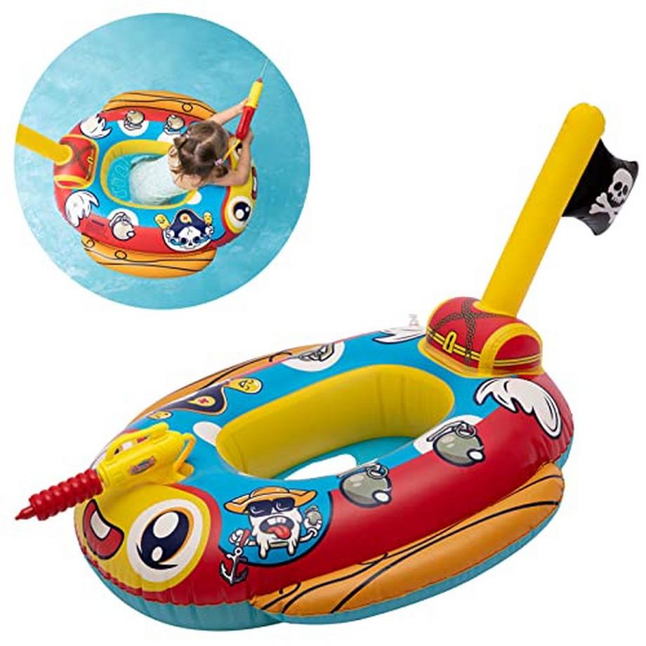 Activity-board  Anneau de natation pour enfants avec pistolet à eau, bateau pirate gonflable 