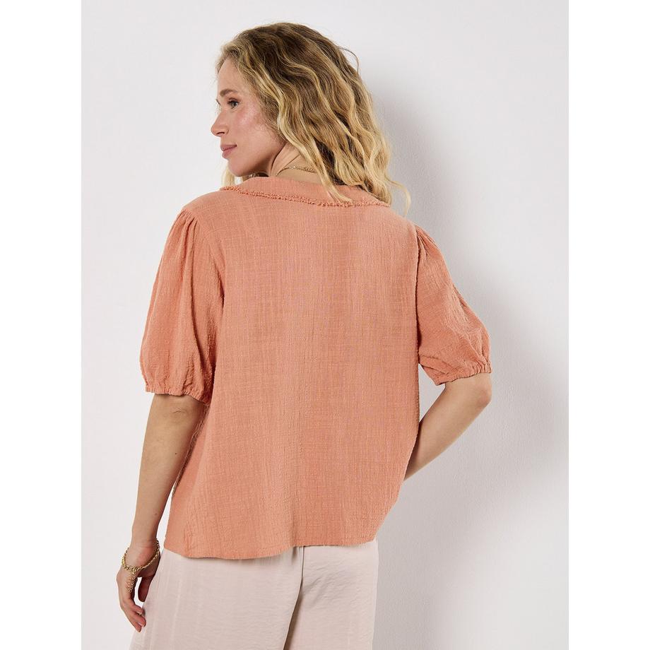 APRICOT Krawatten Top mit rohem Rand  