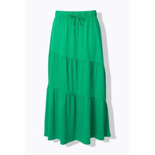 Ulla Popken Maxi Gonna Jersey Balze A Strati Linea A Vita Elastica  