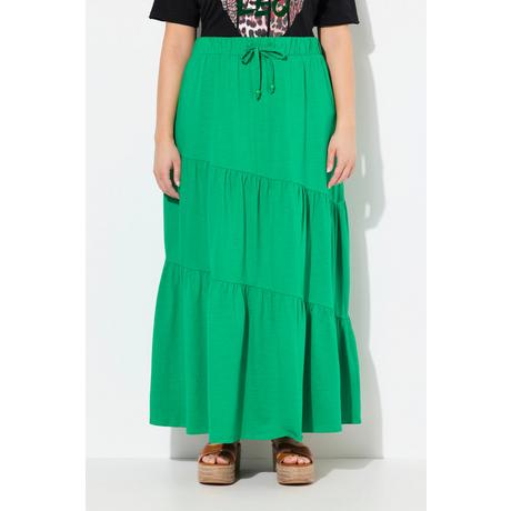 Ulla Popken Maxi Gonna Jersey Balze A Strati Linea A Vita Elastica  