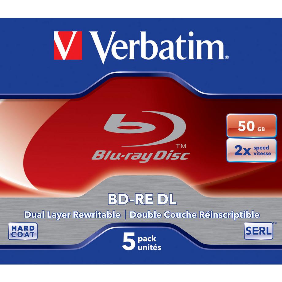 Verbatim BD-RE DL 50GB 2 x 5 Pack Jewel Case 5 Stück(e)
