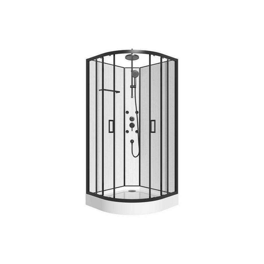 SHOWER DESIGN Box doccia idromassaggio L80 x l80 x H225 cm in Fibra di bambù Nero opaco - ZALIFA  