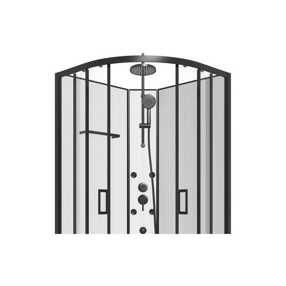 SHOWER DESIGN Box doccia idromassaggio L80 x l80 x H225 cm in Fibra di bambù Nero opaco - ZALIFA  