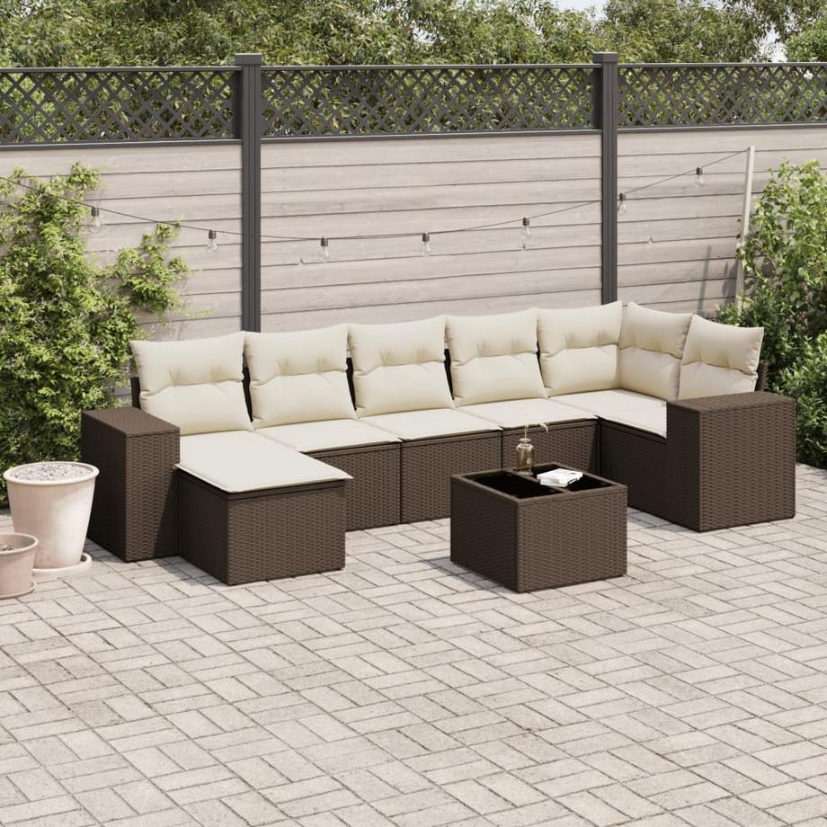VidaXL Ensemble de canapés de jardin rotin synthétique  