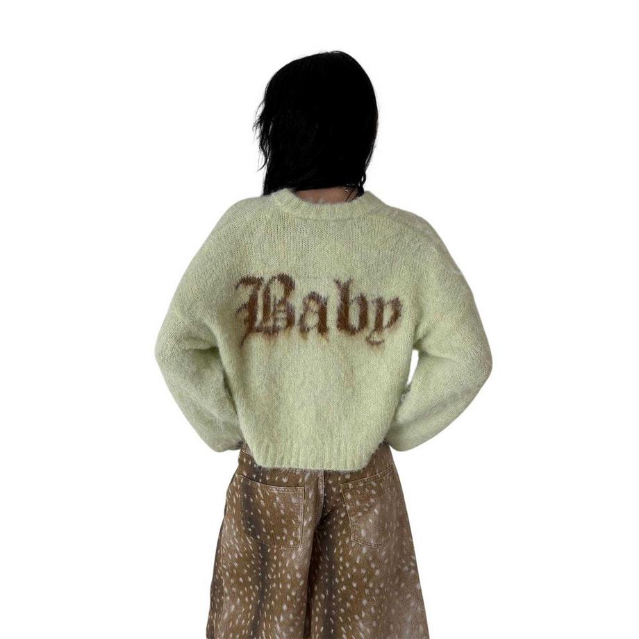 THE RAGGED PRIEST Cardigan tricoté texturé avec imprimé au dos  