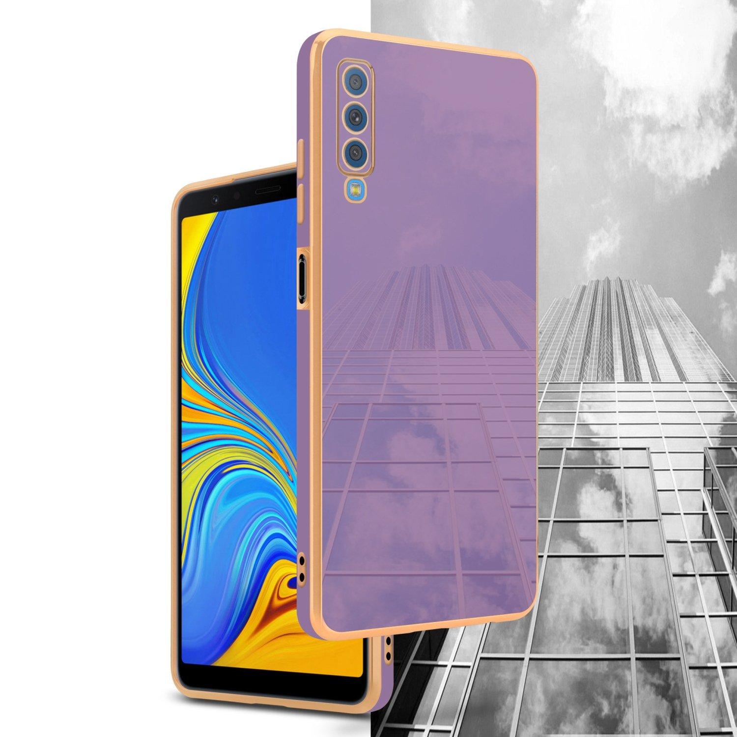 Cadorabo  Housse compatible avec Samsung Galaxy A7 2018 - Coque de protection en silicone TPU flexible et avec protection pour appareil photo 