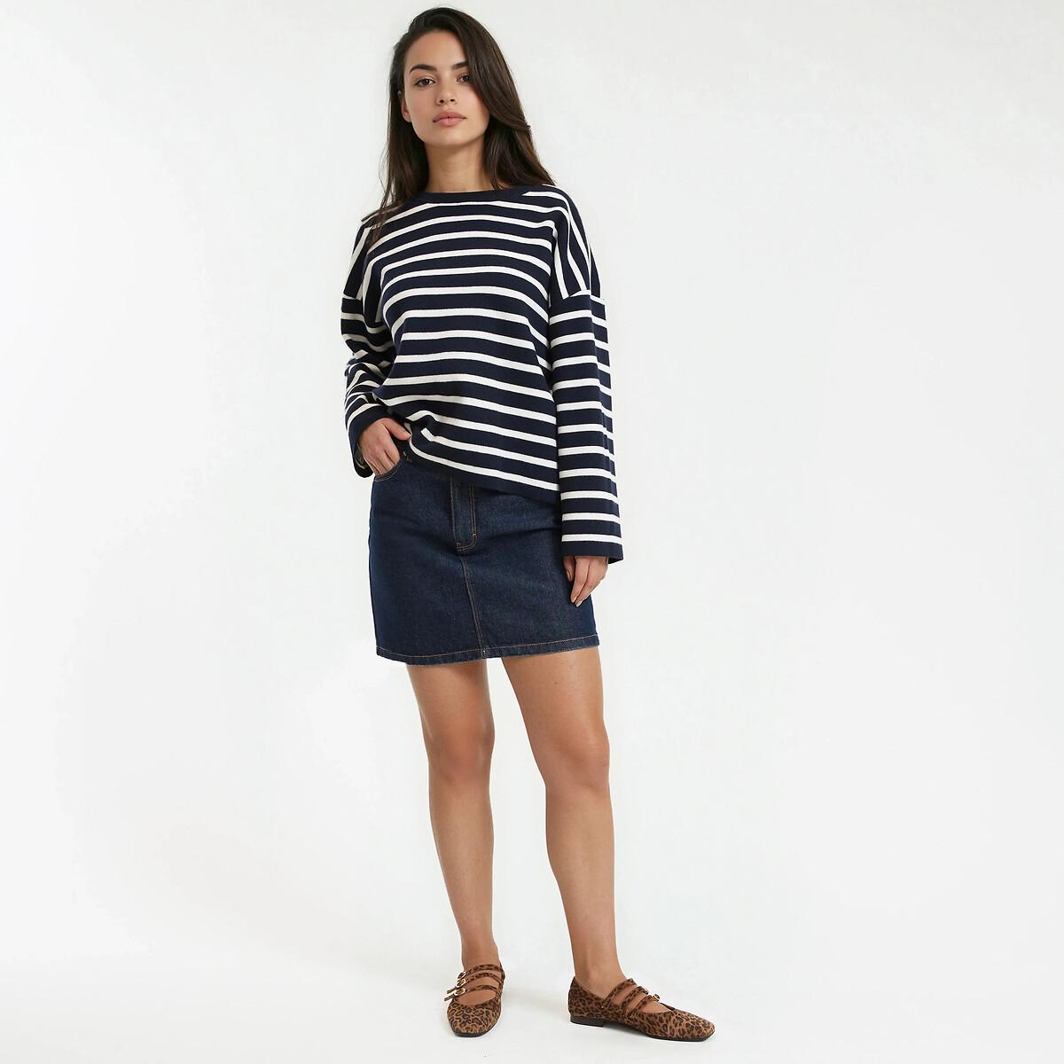 La Redoute Collections Gestreifter Rundhals-Pullover  