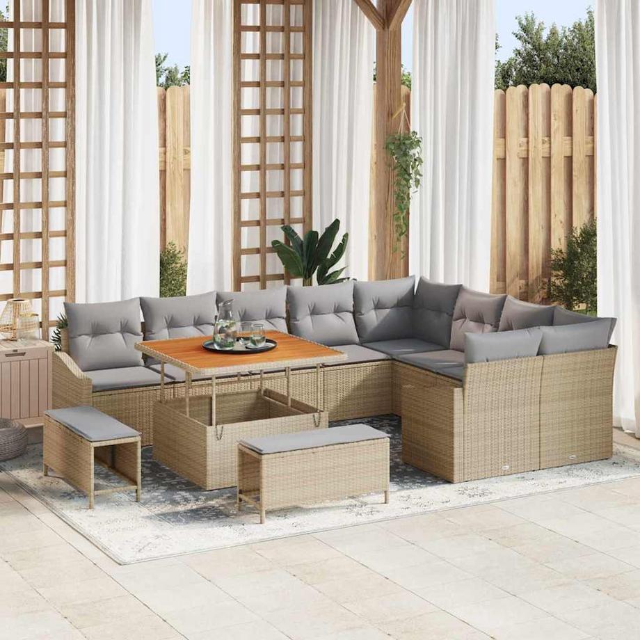 VidaXL Ensemble de meubles de jardin poly rattan  