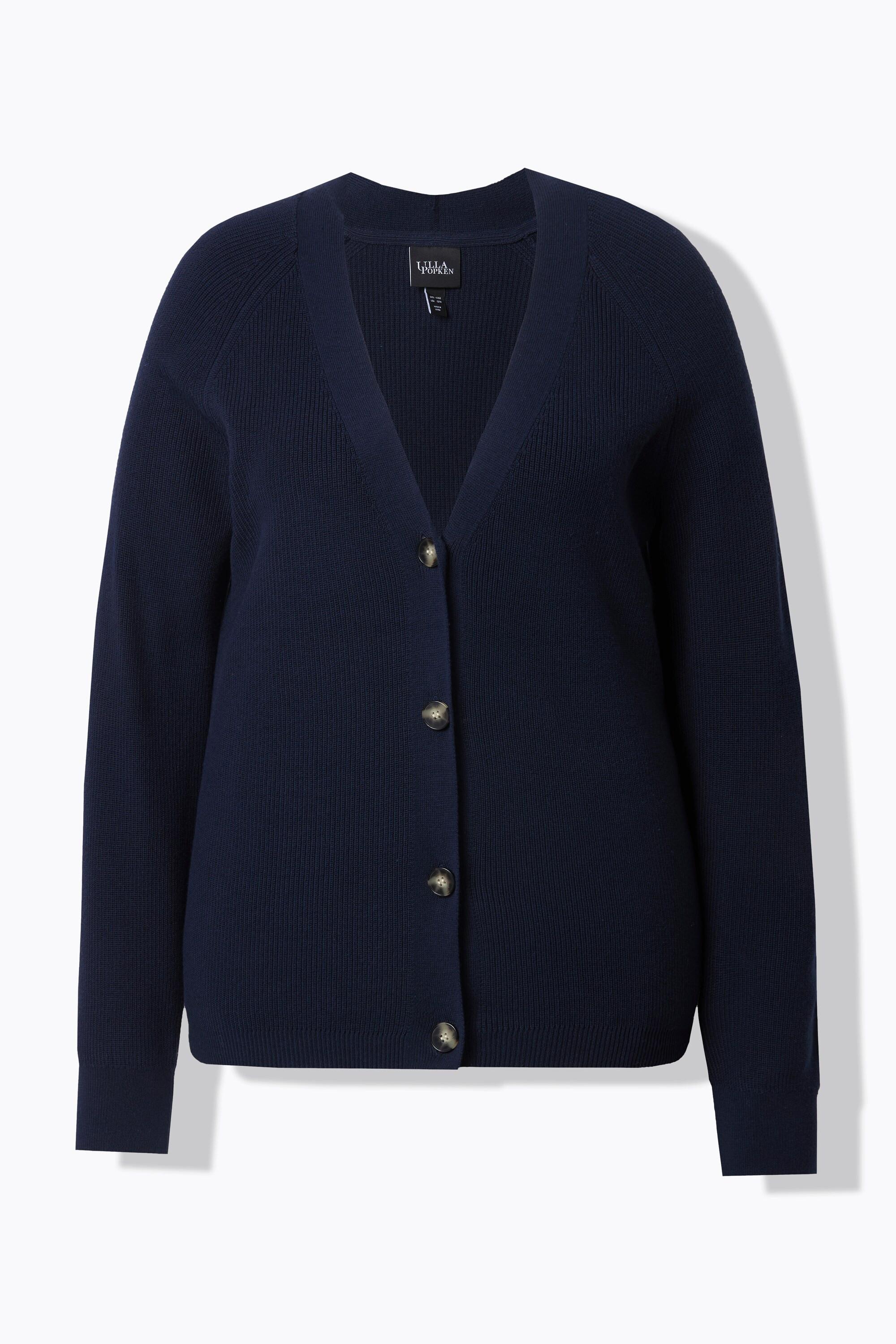 Ulla Popken Cardigan Maglia Bottoni Scollo V Maniche Lunghe  