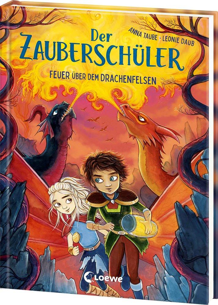 Der Zauberschüler (Band 6) - Feuer über dem Drachenfelsen Taube, Anna; Loewe Erstes Selberlesen (Hrsg.); Daub, Leonie (Illustrationen) Couverture rigide 