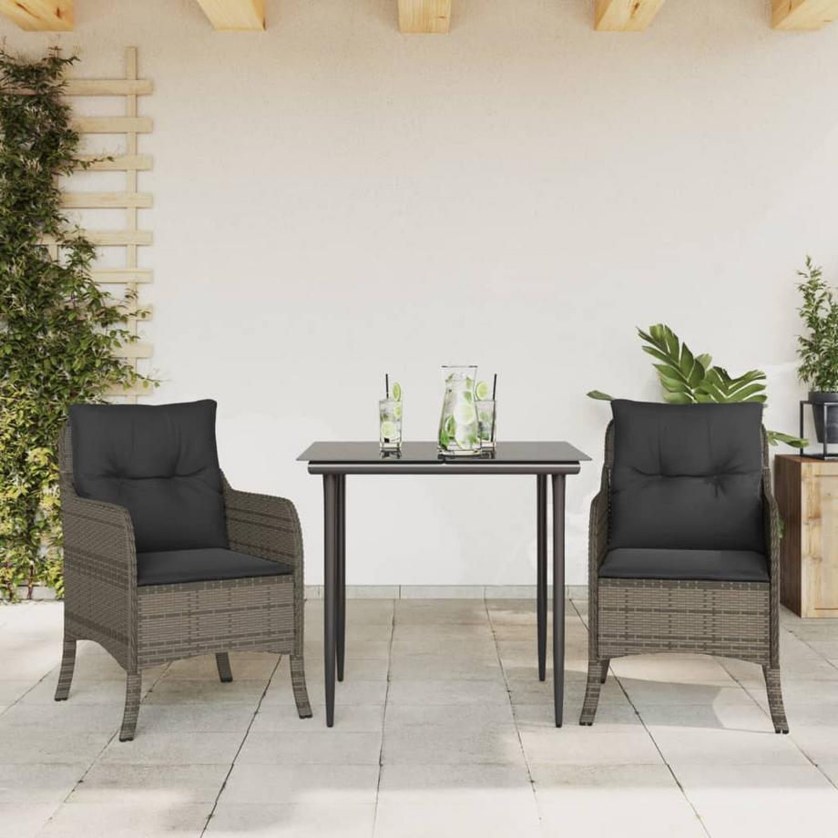 VidaXL Ensemble de salle à manger de jardin rotin synthétique  