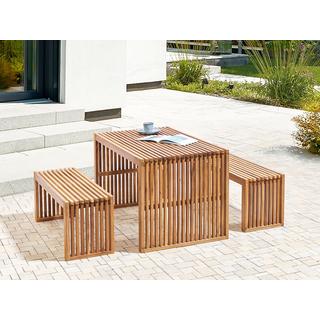 Beliani Panchina da giardino en Legno d'acacia Rustico BELLANO  