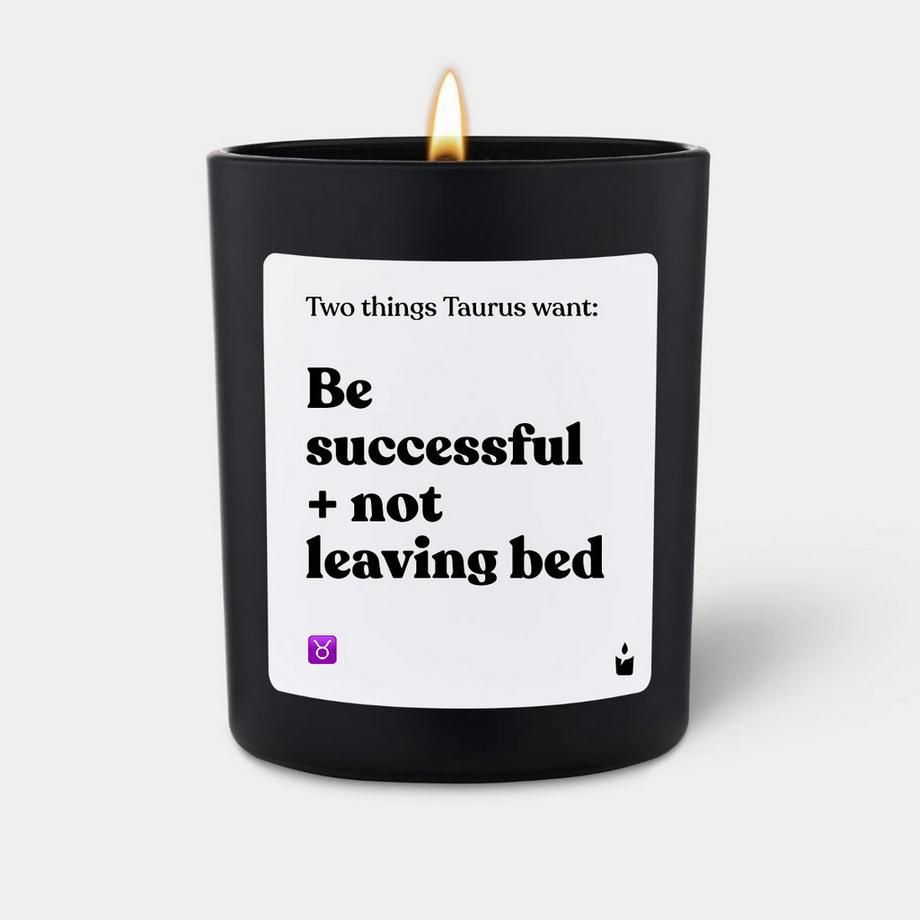 CandleHand Bougie parfumée Woody Two things Taurus want: Be successful + not leaving bed  