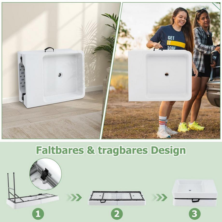 Northix  Table réfrigérée pliante avec évier 
