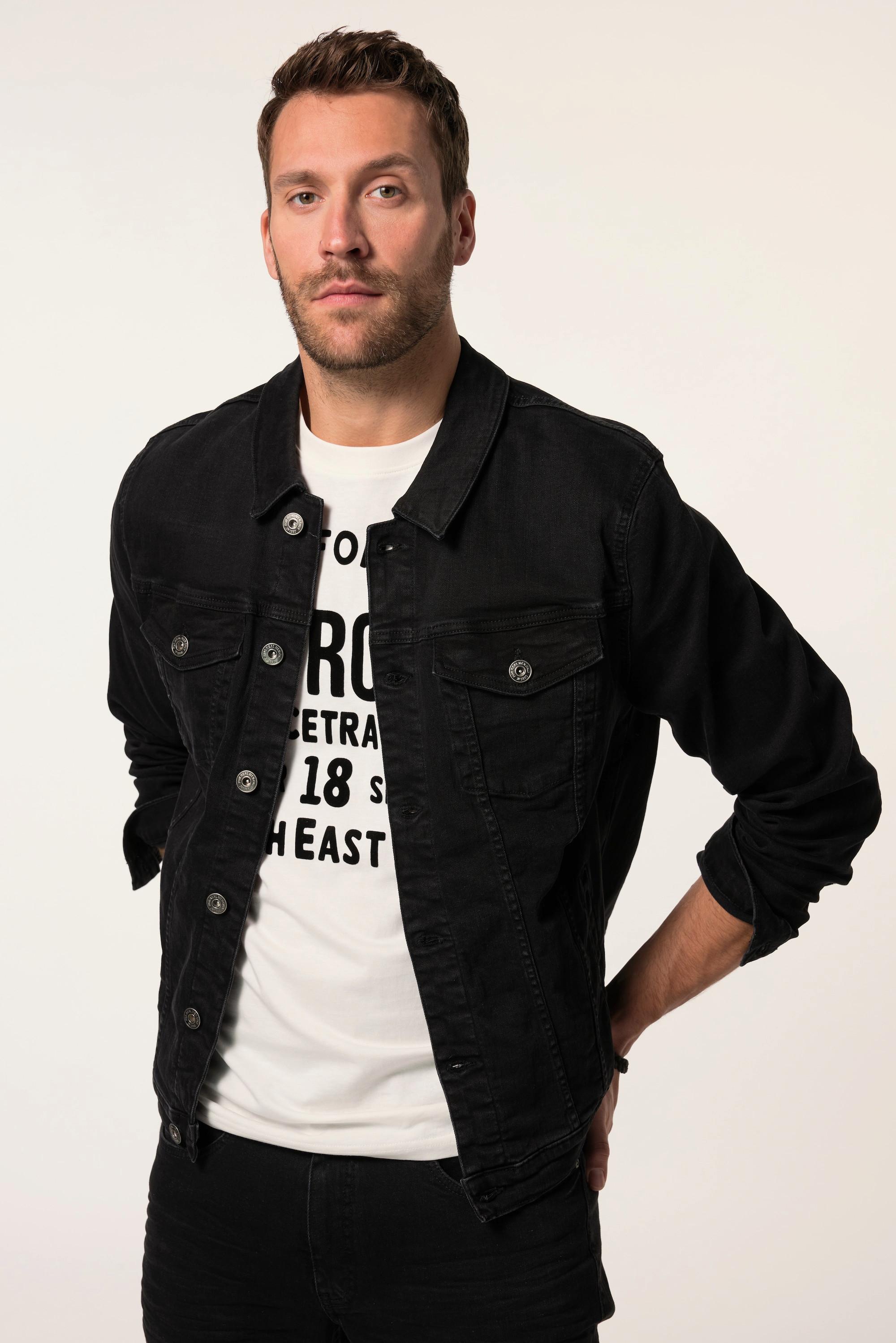 JP1880 Jeansjacke 4 Taschen Knopfleiste  