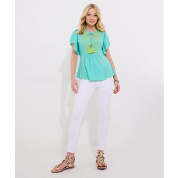 Leichtes Boho-Top mit Stickerei