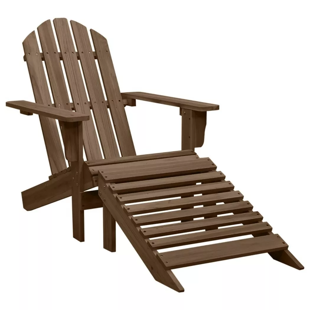 vidaXL Gartensessel mit Fußstütze Holz Braun