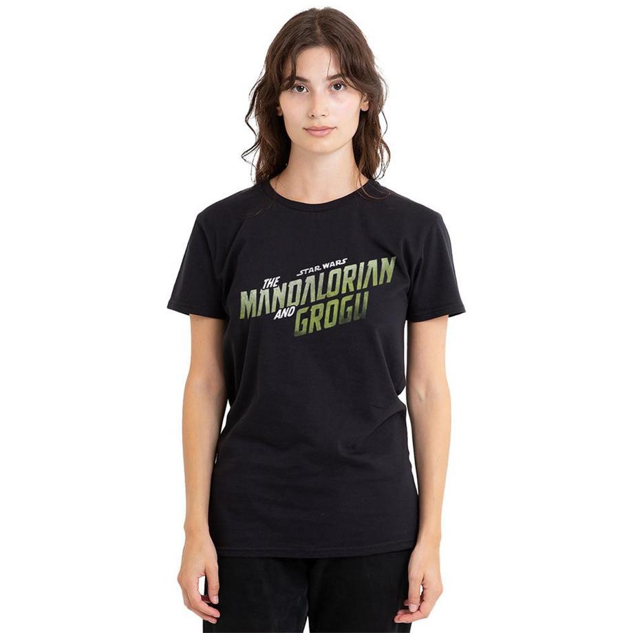 Star Wars: The Mandalorian T-Shirt Manches Courtes Motif Grogu Logo  