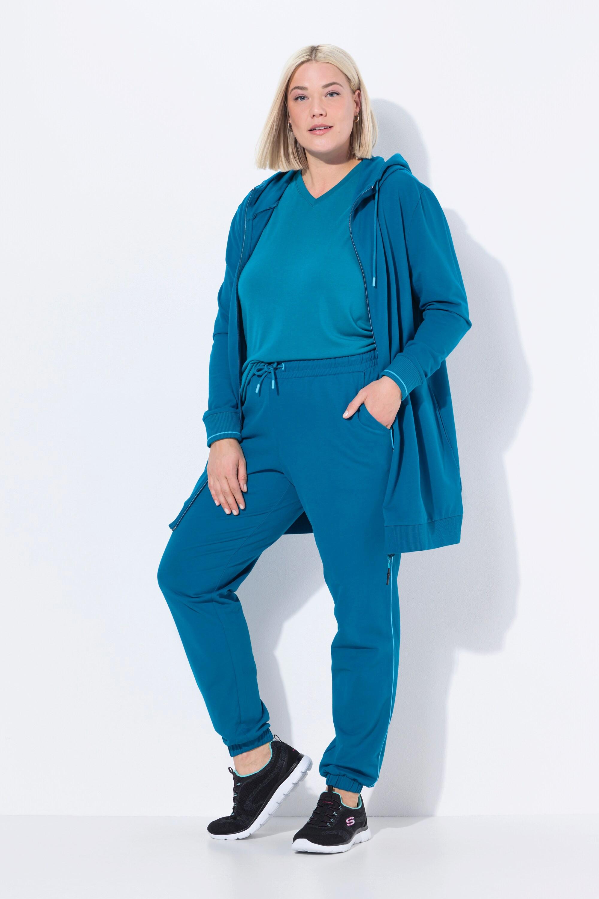 Ulla Popken Pantaloni sportivi Pistagna laterale Vita elastica  