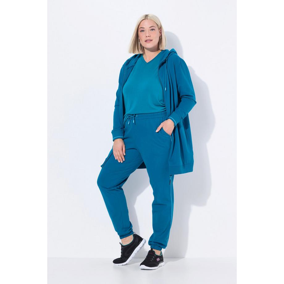 Ulla Popken Pantalon de jogging Passepoil latéral Taille élastique  