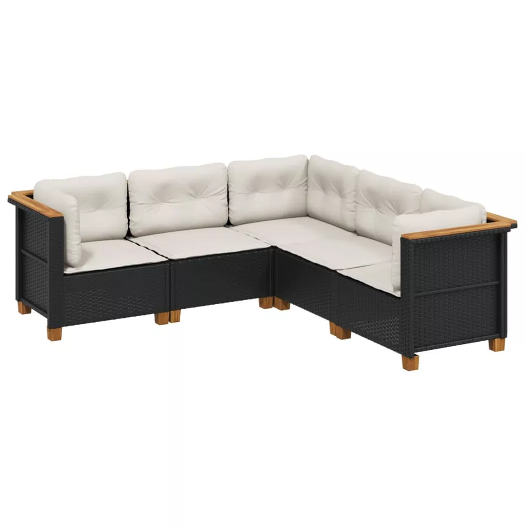 VidaXL - Garten sofagarnitur poly-rattan, One Size, Schwarz