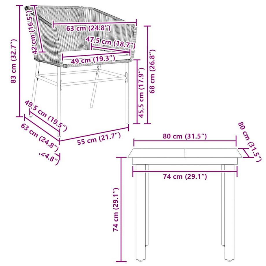 VidaXL Garten essgruppe rattan  