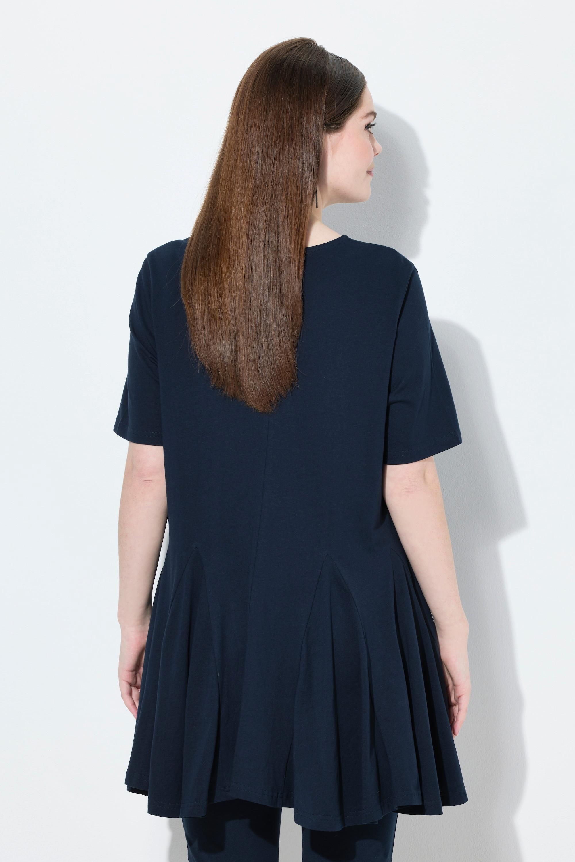 Ulla Popken A-Linie T-Shirt Tunika-Ausschnitt Halbarm  