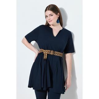 Ulla Popken A-Linie T-Shirt Tunika-Ausschnitt Halbarm  