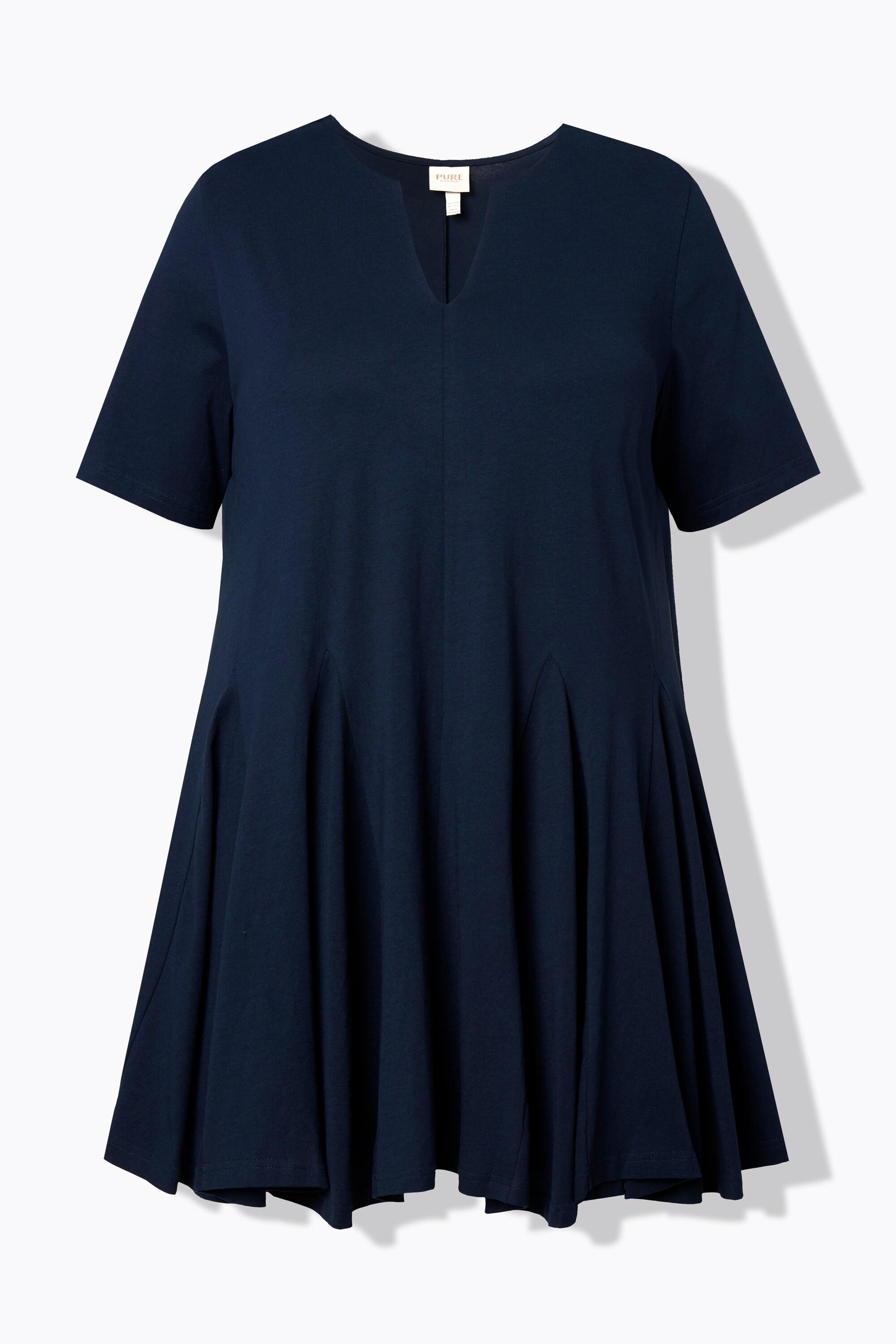 Ulla Popken A-Linie T-Shirt Tunika-Ausschnitt Halbarm  