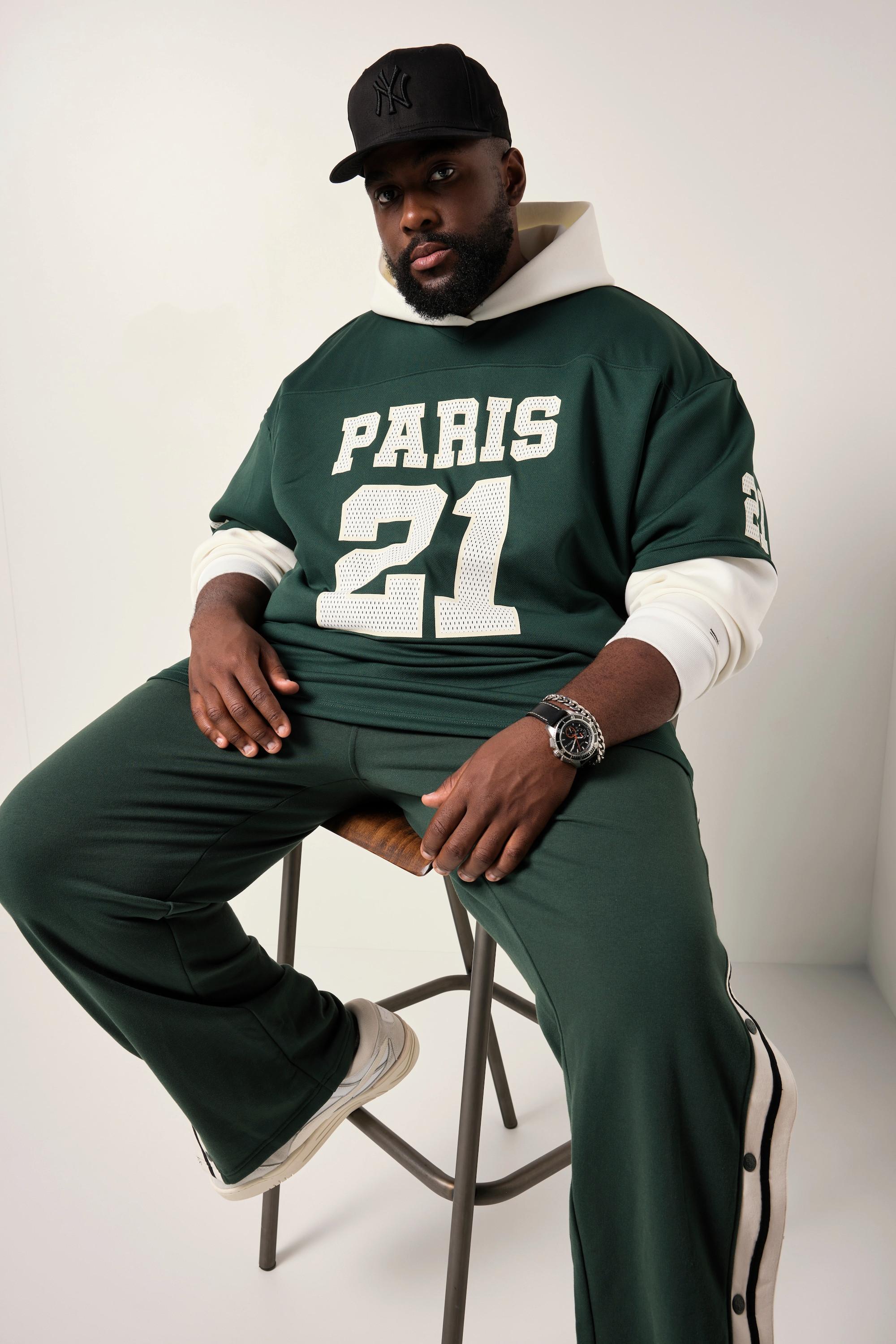 Sthuge Oversized Mesh Football Print Halbarm T-Shirt  