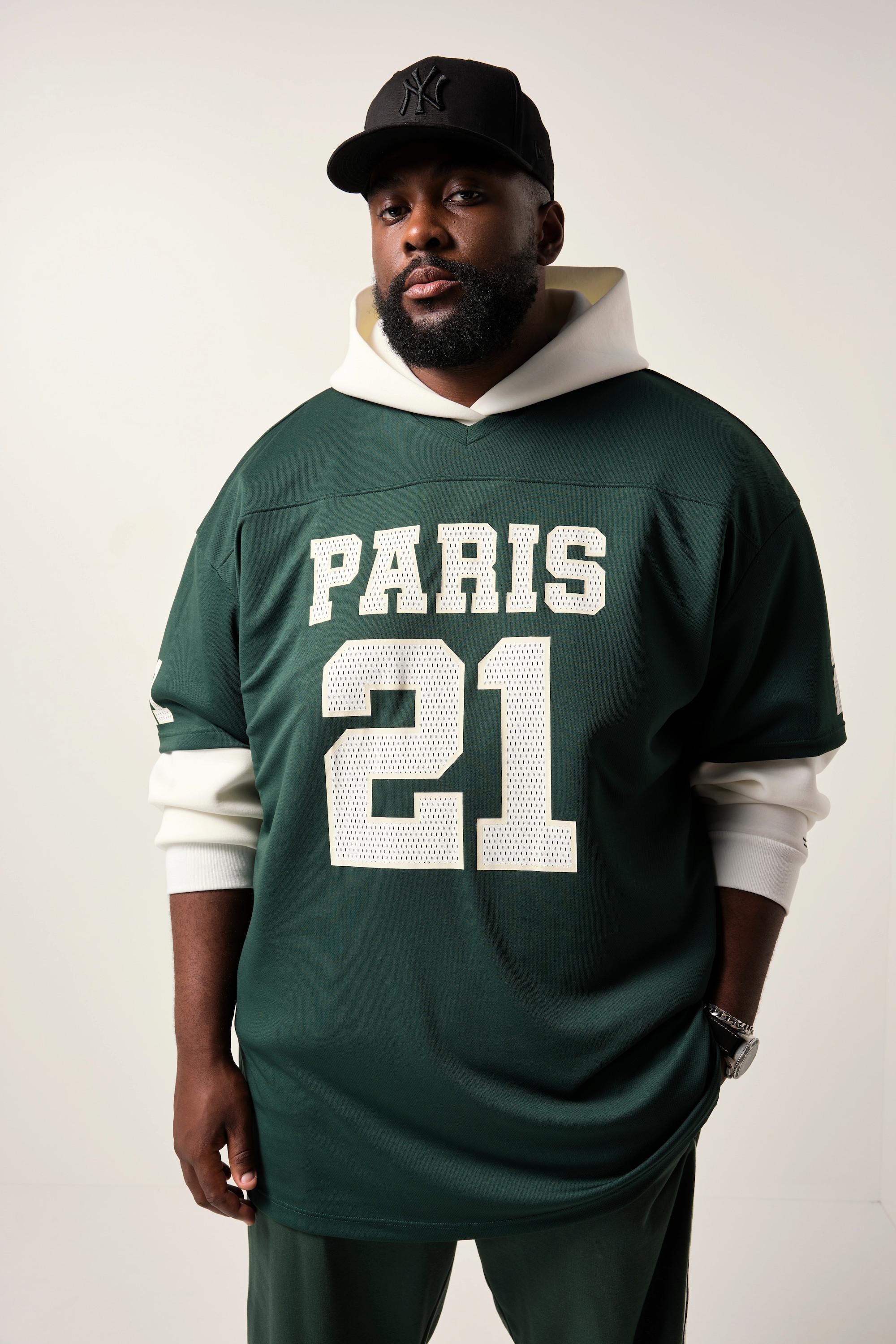 Sthuge Oversized Mesh Football Print Halbarm T-Shirt  