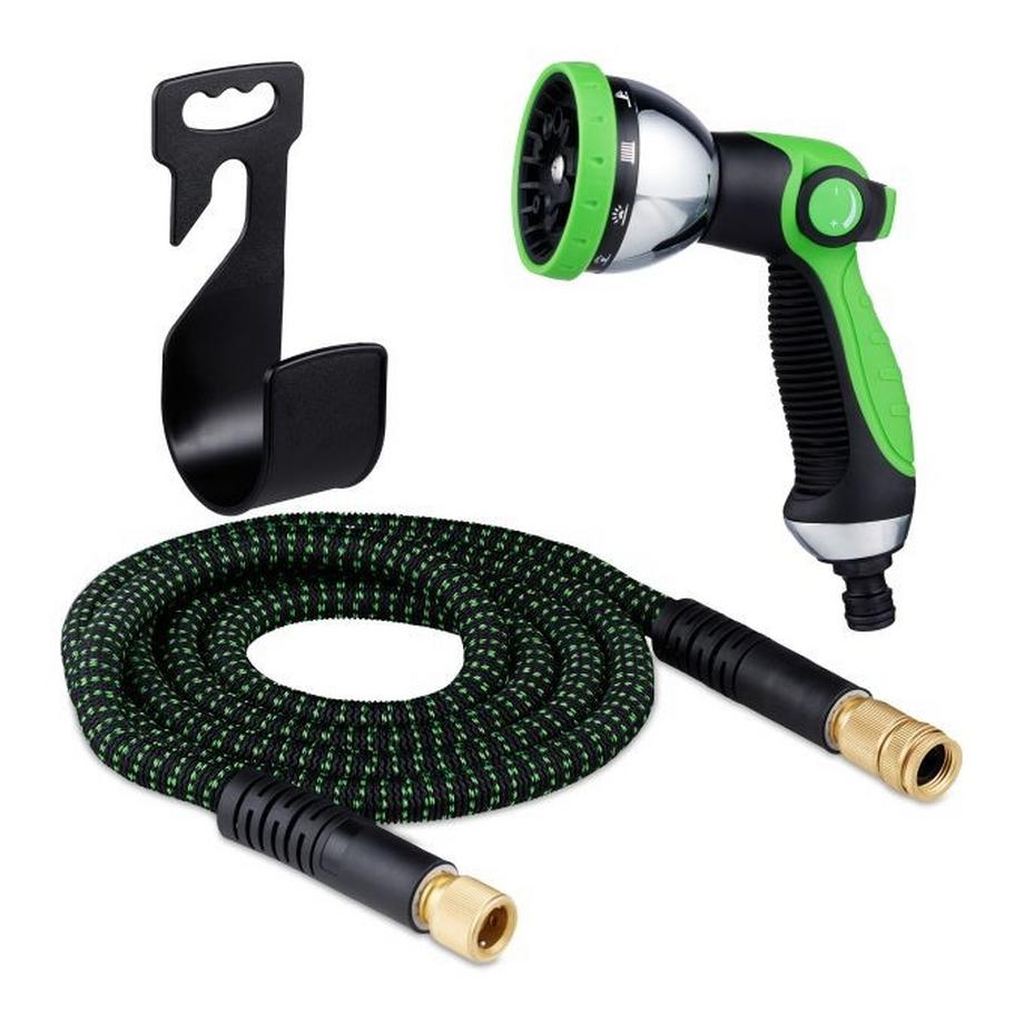 Northix  Flexibler Gartenschlauch mit Handbrause 