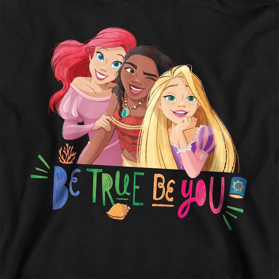Disney PRINCESS  Sweat À Capuche Motif Ariel, Vaiana Et Raiponce Be True, Be You 