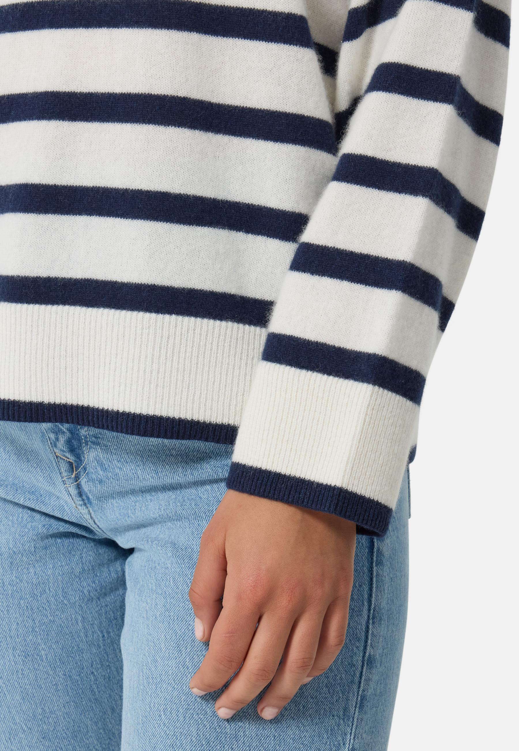 CASH-MERE.CH Pullover in cashmere girocollo a righe  