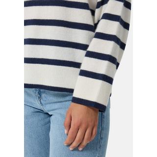 CASH-MERE.CH Pullover in cashmere girocollo a righe  