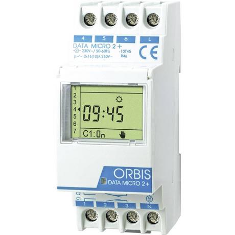 ORBIS Zeitschalttechnik DATA MICRO-2 + 230 V Hutschienen-Zeitschaltuhr digital 250 V/AC  