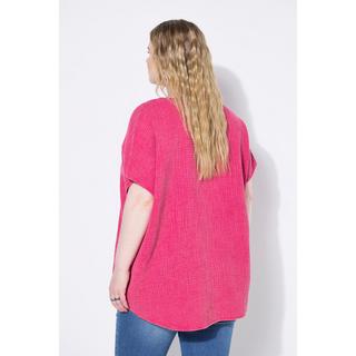 Studio Untold Oversized Musselin V-Ausschnitt Blusenshirt  