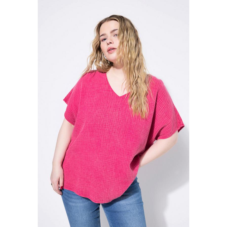 Studio Untold Blouse chemise oversize en mousseline col en V  